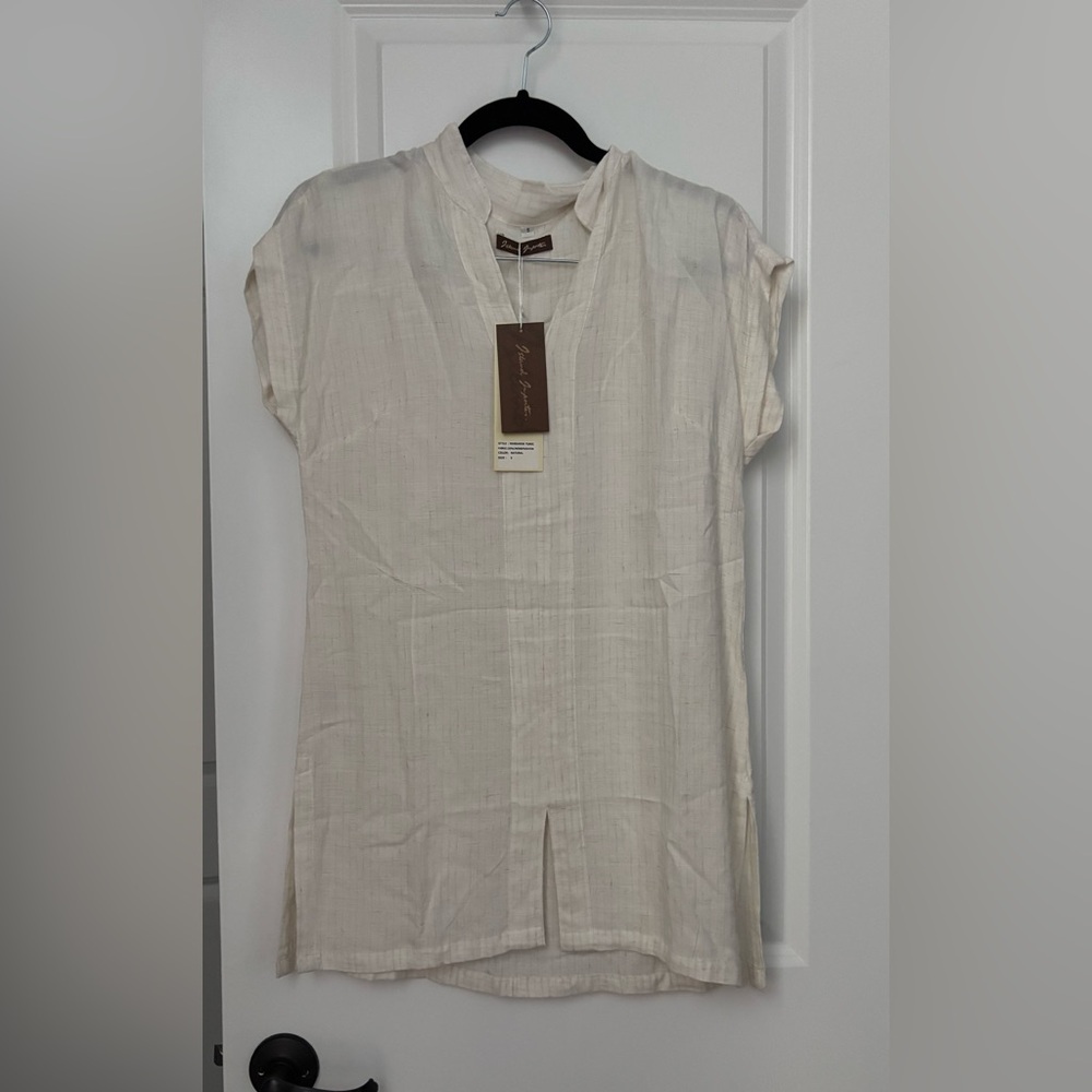 Cream Short Sleeve Women's Top